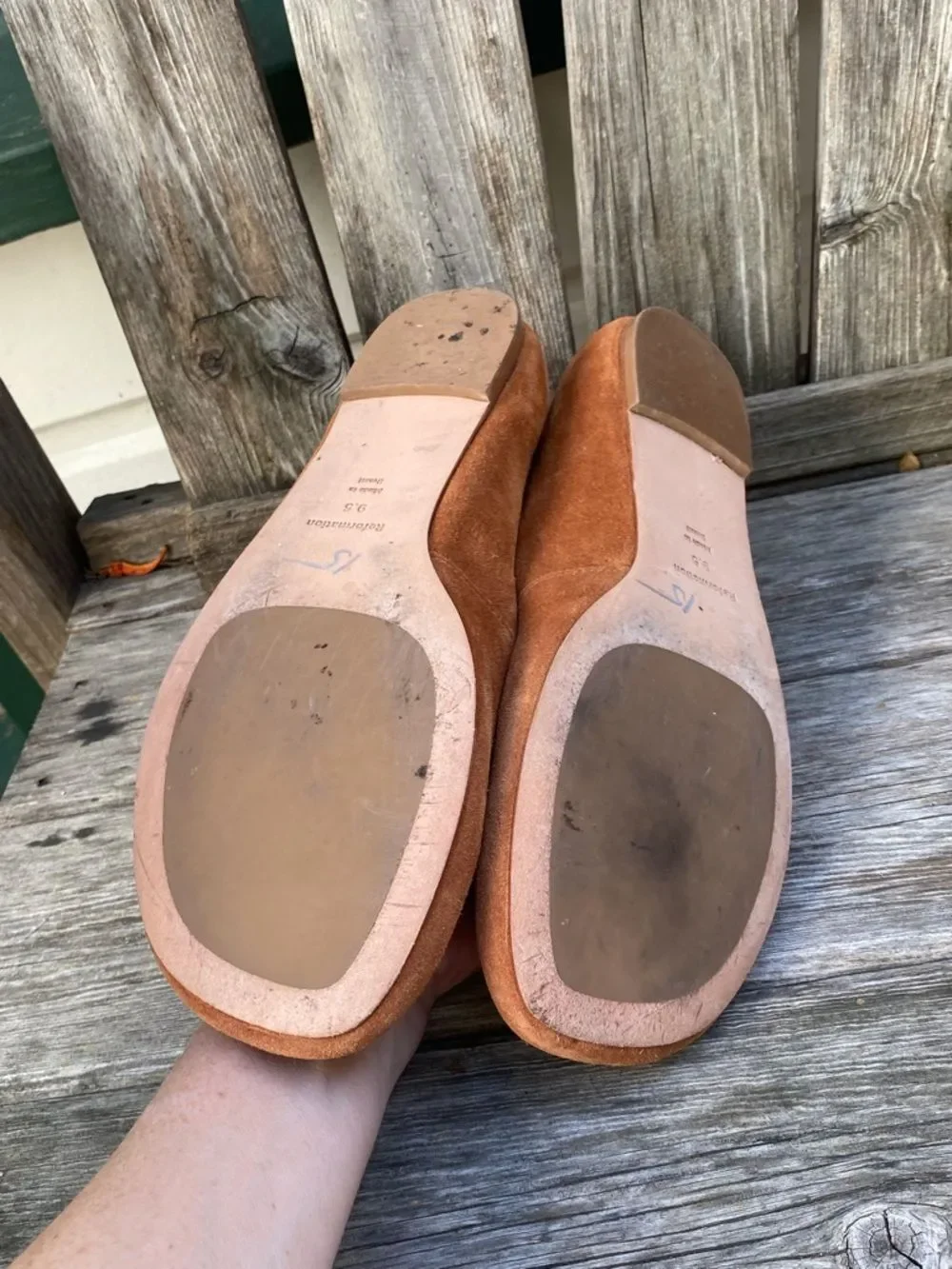 Reformation Suede Flats in Rust Brown size 9.5